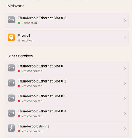 Multiple Thunderbolt Ethernet Slot 0 adapters