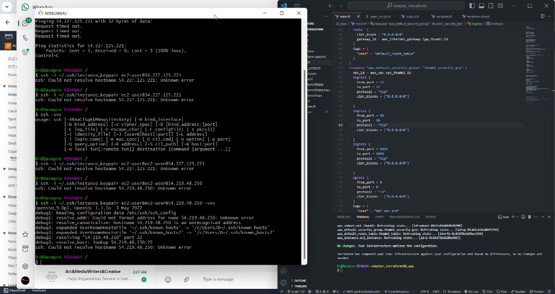 a screenshot of the error code from terminal