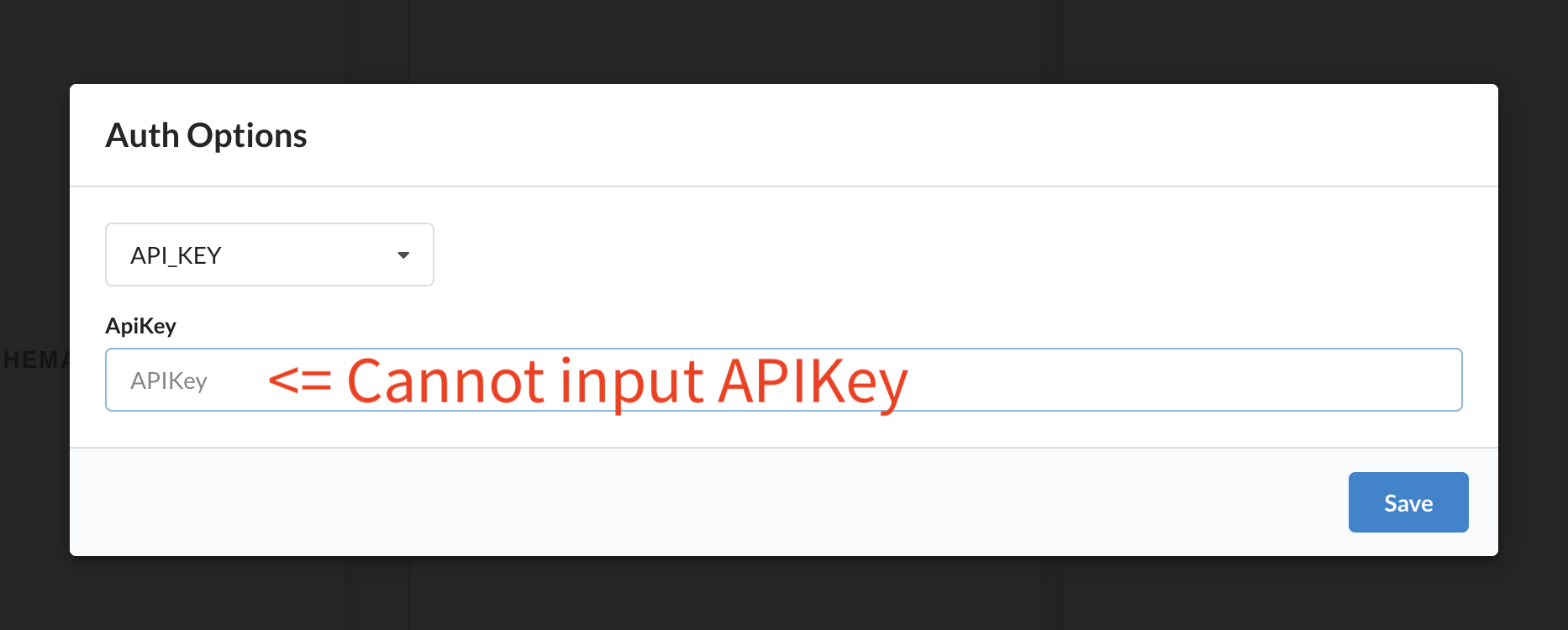 apikey cannot be updated