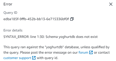 schema not found error