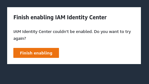 Finish enabling IAM Identity Center