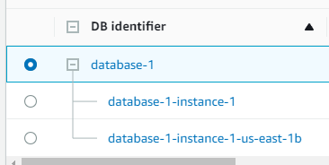 example db name