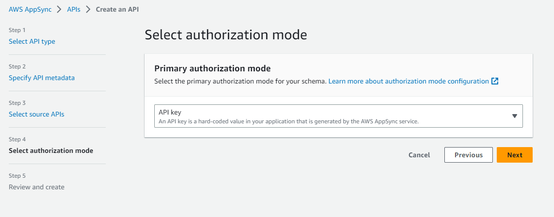 Select auth mode