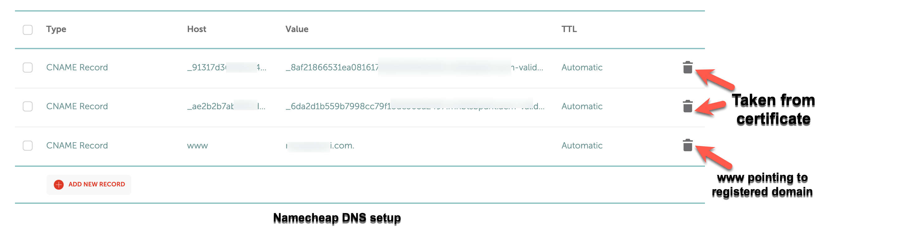Namecheap DNS setp