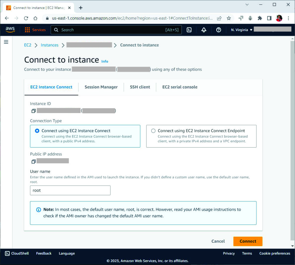 Connect to instance